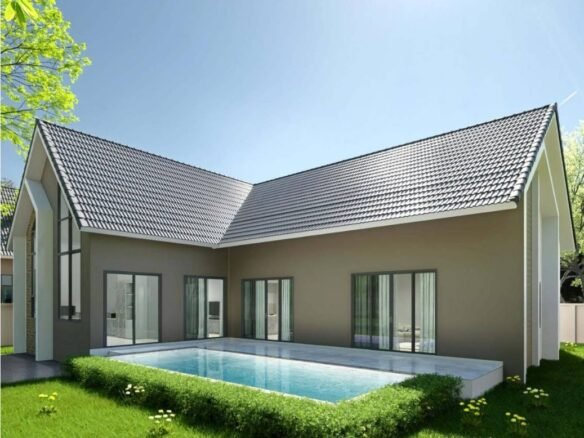 พูลวิลล่าสร้างใหม่พัทยา โครงการใหม่ใกล้ขอบอ่างมาบประชัน Newly built pool villas in Pattaya, new project near the edge of Mab Prachan Reservoir.