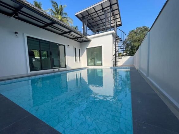 บ้านพูลวิลล่าสร้างใหม่ ใกล้ชิดธรรมชาติสุดๆ บ้านบึง-ห้วยใหญ่ – พัทยา. Newly built pool villa, very close to nature, Ban Bueng-Huai Yai – Pattaya.